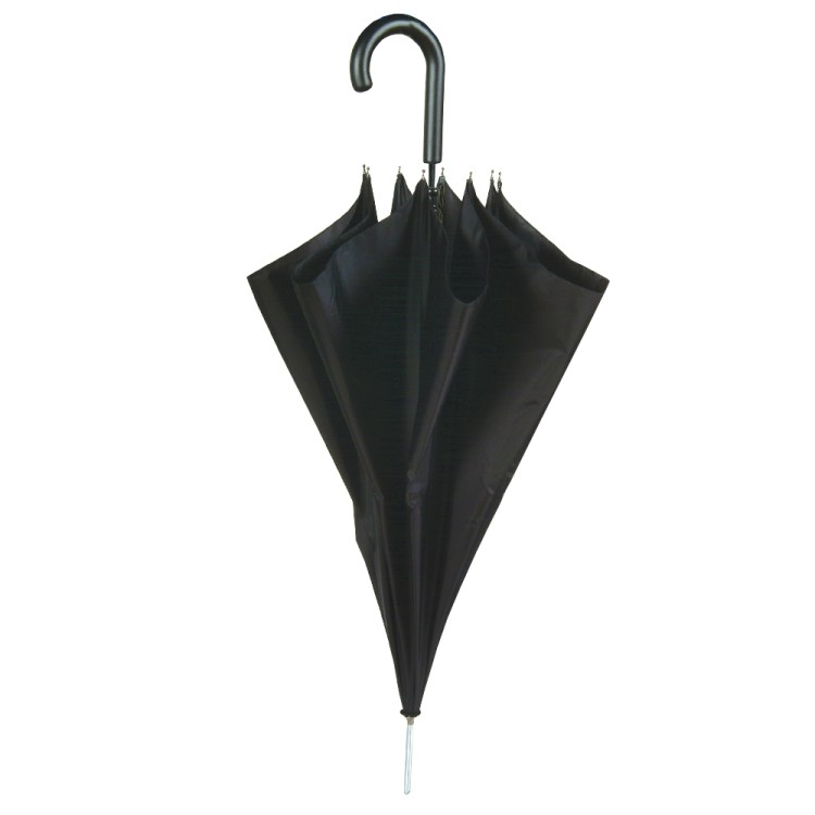 Ομπρέλα βροχής unisex με μπαστούνι αυτόματη R58cm polyester μαύρη TREND