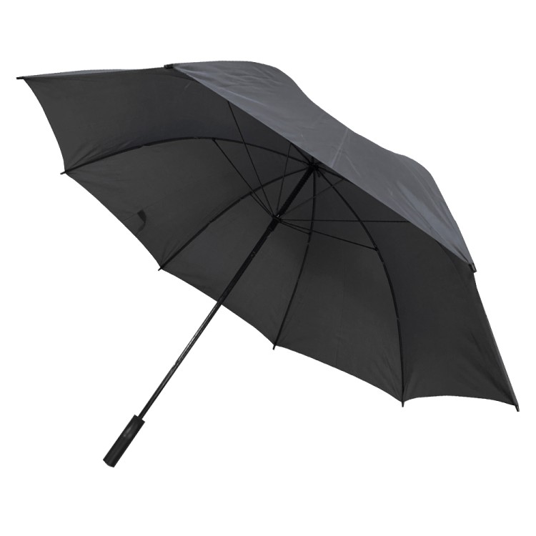 Ομπρέλα βροχής golf με μπαστούνι απλή R75cm polyester μαύρη TREND