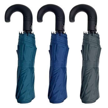 Ομπρέλα βροχής ανδρική σπαστή 3s αυτόματη R55cm polyester μονόχρωμη TREND