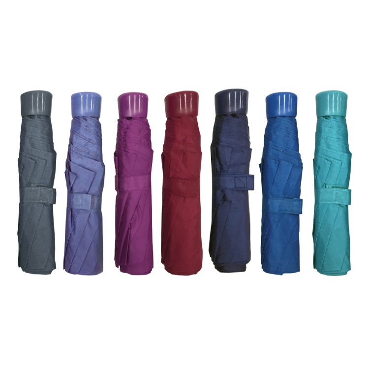 Ομπρέλα βροχής unisex σπαστή 3s απλή R53cm polyester μονόχρωμη TREND