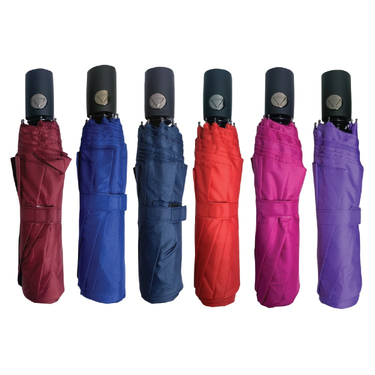 Ομπρέλα βροχής unisex σπαστή 3s αυτόματη R55cm polyester μονόχρωμη TREND