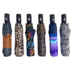 Ομπρέλα βροχής γυναικεία σπαστή 3s αυτόματη R55cm polyester εμπριμέ TREND