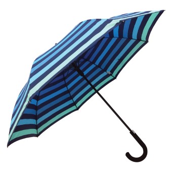 Ομπρέλα βροχής γυναικεία με μπαστούνι αυτόματη R60cm polyester ριγέ TREND