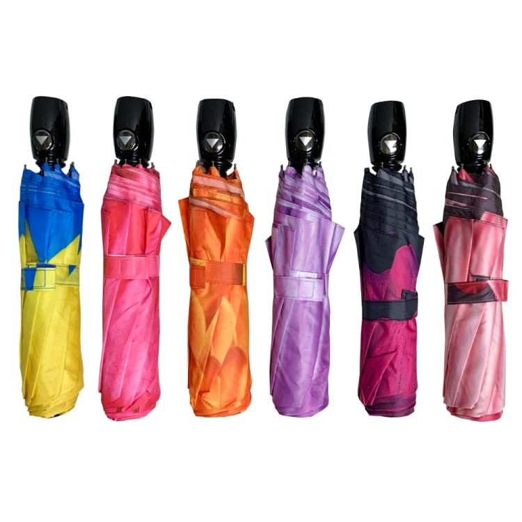 Ομπρέλα βροχής γυναικεία 3s αυτόματη R55cm polyester floral TREND