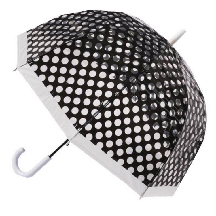 Ομπρέλα βροχής γυναικεία με μπαστούνι αυτόματη R58cm poe πουά TREND