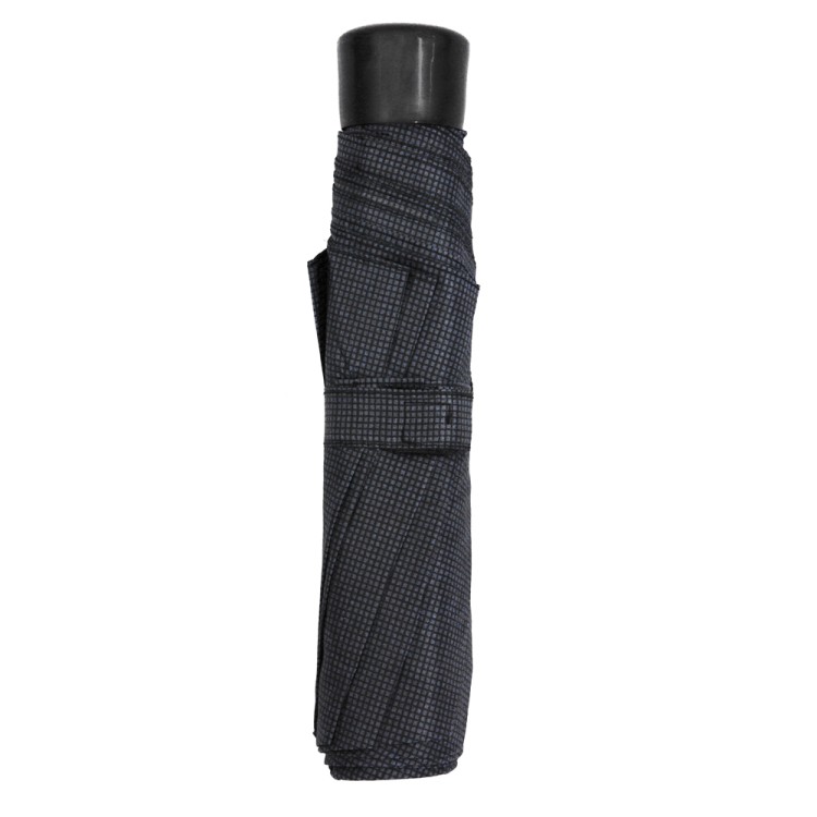 Ομπρέλα βροχής unisex σπαστή 3s απλή R53cm polyester γκρι καρώ TREND