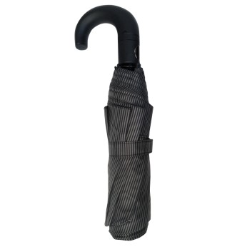 Ομπρέλα βροχής ανδρική σπαστή 3s αυτόματη R55cm polyester γκρι καρό TREND