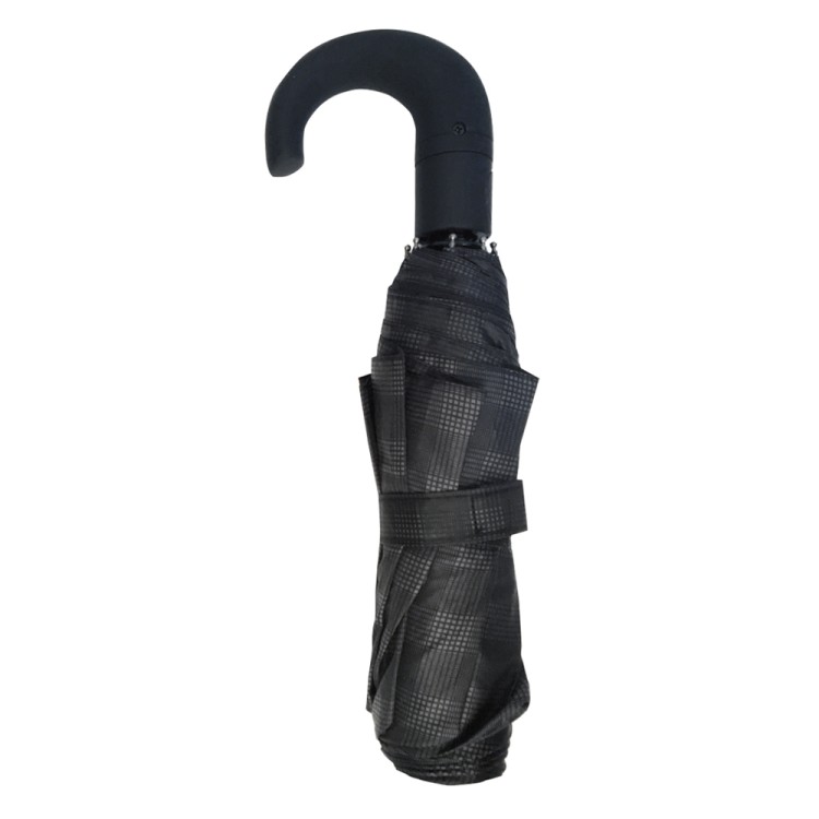 Ομπρέλα βροχής unisex σπαστή 3s αυτόματο α/κ R55cm polyester γκρι καρό TREND