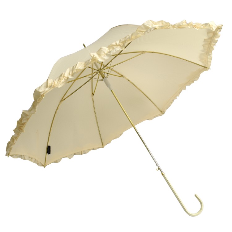 Ομπρέλα βροχής νυφική με μπαστούνι απλή R59cm polyester μπεζ CHANOS