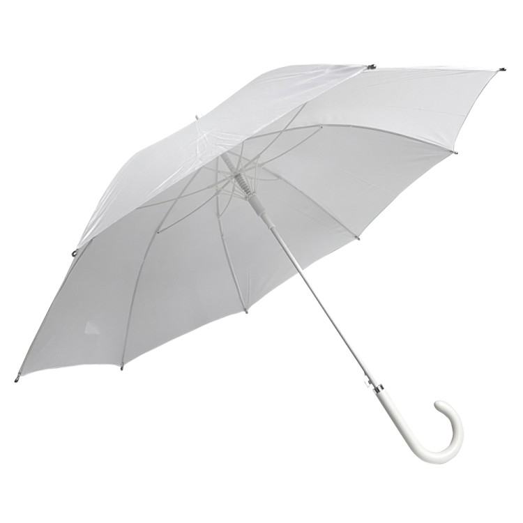 Ομπρέλα βροχής νυφική με μπαστούνι αυτόματη R58cm polyester λευκή CHANOS
