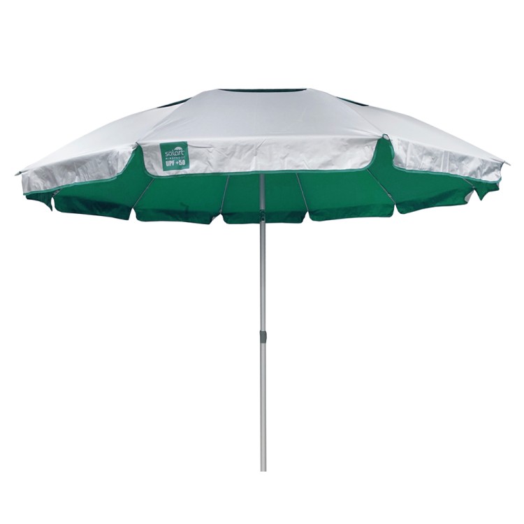 Ομπρέλα θαλάσσης 220cm 10 ακτίνες με μηχανισμό κλίσης polyester πράσινο SOLART Ομπρέλα θαλάσσης 220cm 10 ακτίνες με μηχανισμό κλίσης polyester πράσινο SOLART