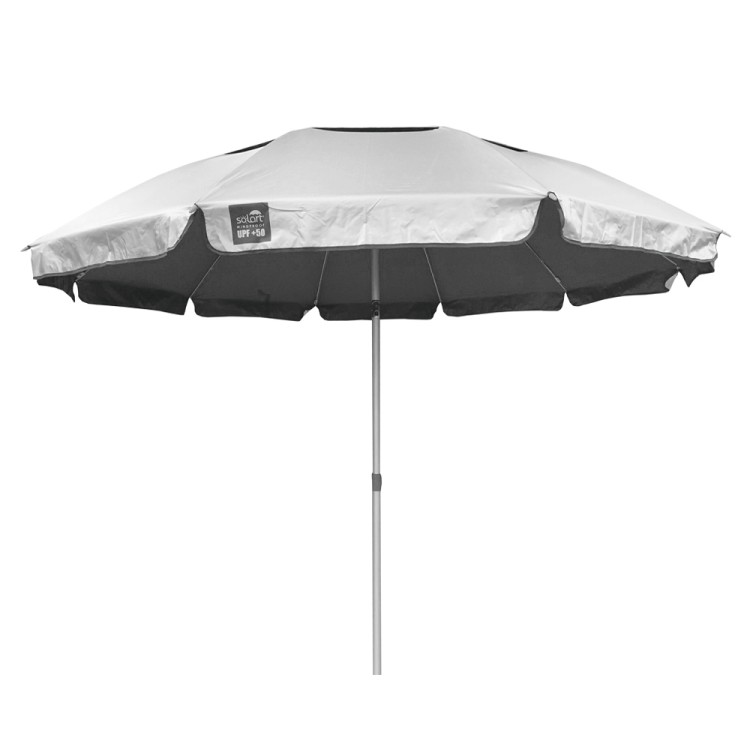 Ομπρέλα θαλάσσης 220cm 10 ακτίνες με μηχανισμό κλίσης polyester γκρι SOLART Ομπρέλα θαλάσσης 220cm 10 ακτίνες με μηχανισμό κλίσης polyester γκρι SOLART