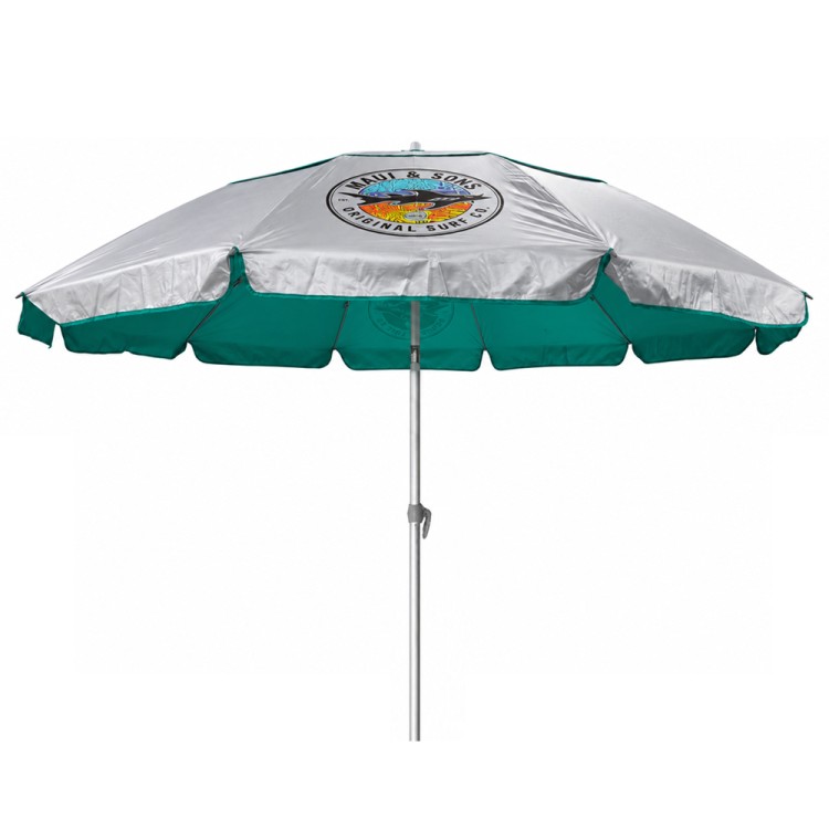Ομπρέλα θαλάσσης WindGuard 220cm 10 ακτίνες ενισχυμένες με μηχανισμό κλίσης polyester πετρόλ MAUI&SONS