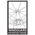 Ομπρέλα θαλάσσης WindGuard 220cm 10 ακτίνες ενισχυμένες με μηχανισμό κλίσης polyester πετρόλ MAUI&SONS