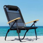 Καρέκλα παραλίας 67x68x88cm μαύρο MAUI&SONS Καρέκλα παραλίας 67x68x88cm μαύρο MAUI&SONS