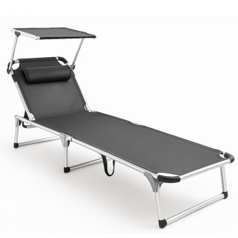 Ξαπλώστρα παραλίας 193x58x31cm ανθρακί SOLART