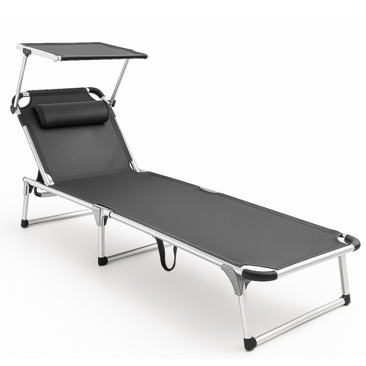 Ξαπλώστρα παραλίας 193x58x31cm ανθρακί SOLART