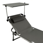 Ξαπλώστρα παραλίας 193x58x31cm ανθρακί SOLART