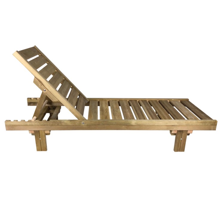 Ξαπλώστρα παραλίας 200x68x32cm ξύλο Σουηδικής πεύκης χωρίς βαφή