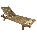 Ξαπλώστρα παραλίας 200x68x32cm ξύλο Σουηδικής πεύκης χωρίς βαφή με δύο ρόδες