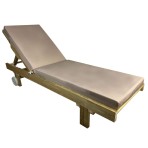 Ξαπλώστρα παραλίας 200x68x32cm ξύλο Σουηδικής πεύκης χωρίς βαφή με δύο ρόδες