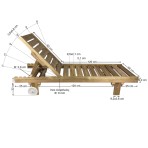 Ξαπλώστρα παραλίας 200x68x32cm ξύλο Σουηδικής πεύκης χωρίς βαφή με δύο ρόδες