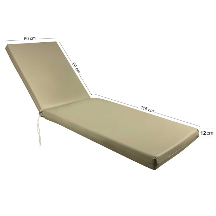 Μαξιλάρι ξαπλώστρας 195x60cm δερματίνη αφρολέξ πάχους 12cm 
