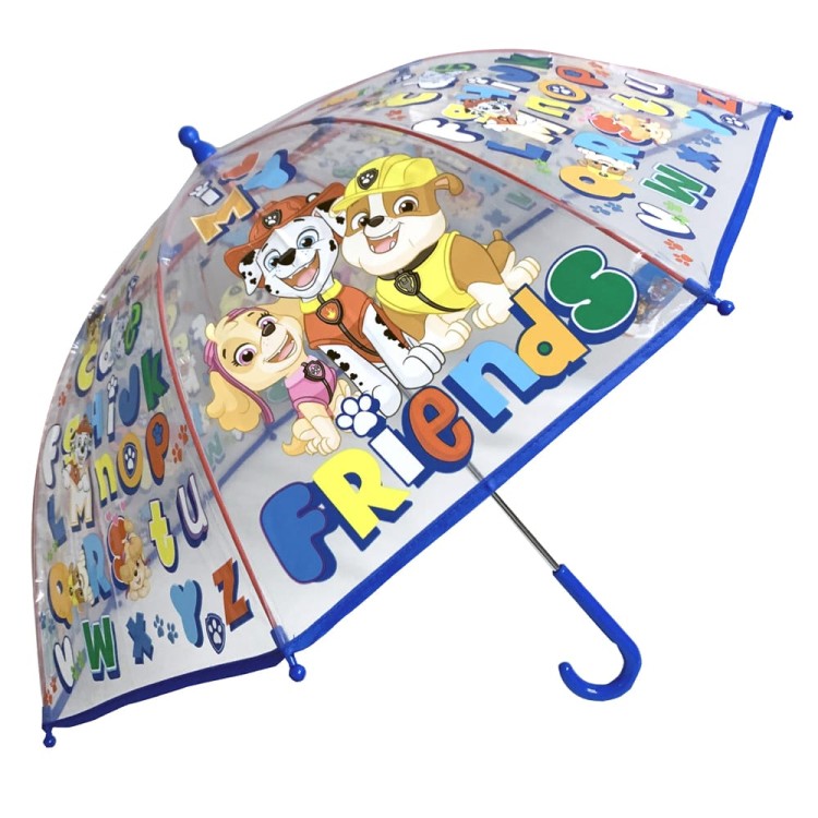 Ομπρέλα βροχής παιδική με μπαστούνι απλή R45cm POE PAW PATROL