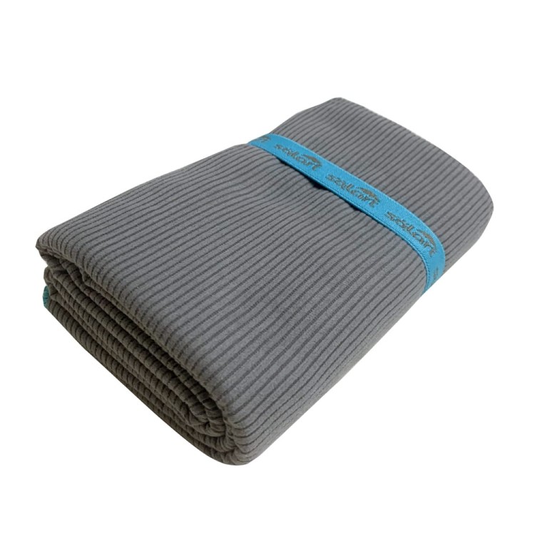 Πετσέτα θαλάσσης microfiber 110x175cm κοτλέ γκρι/γαλάζια SOLART