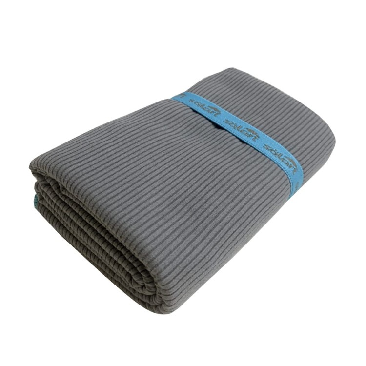 Πετσέτα θαλάσσης microfiber  75x150cm κοτλέ γκρι/τιρκουάζ SOLART