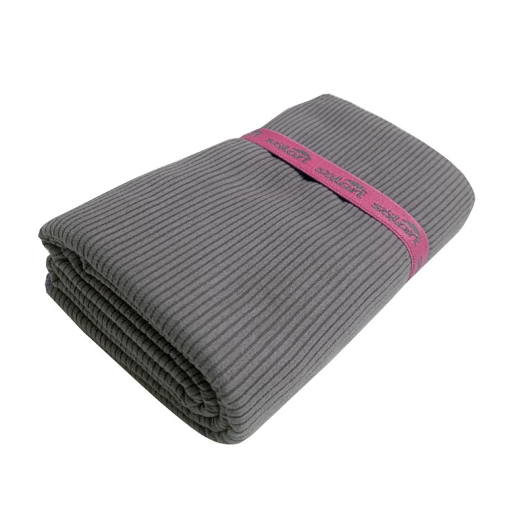 Πετσέτα θαλάσσης microfiber 75x150cm κοτλέ γκρι/ροζ SOLART