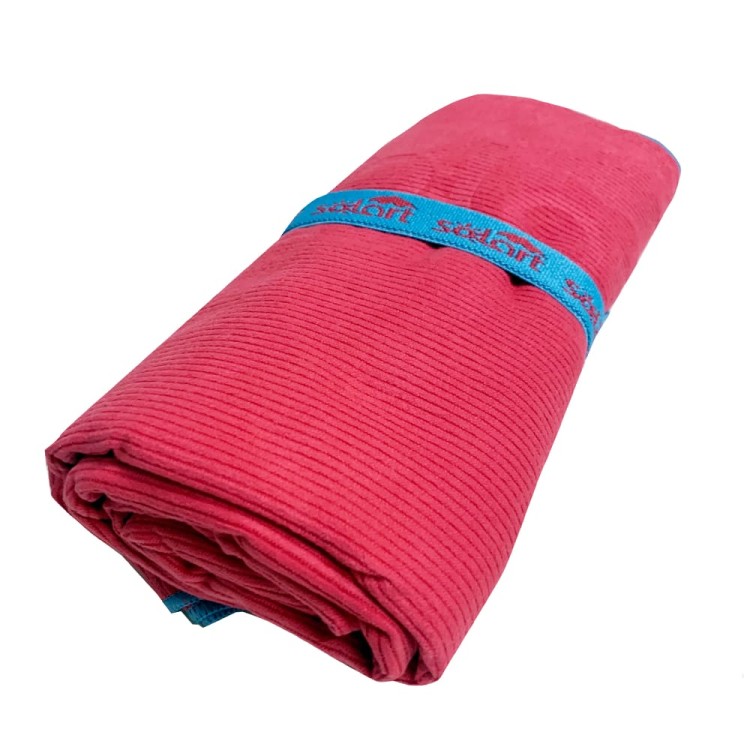 Πετσέτα θαλάσσης microfiber 80x195cm κοτλέ κόκκινη/μπλε SOLART