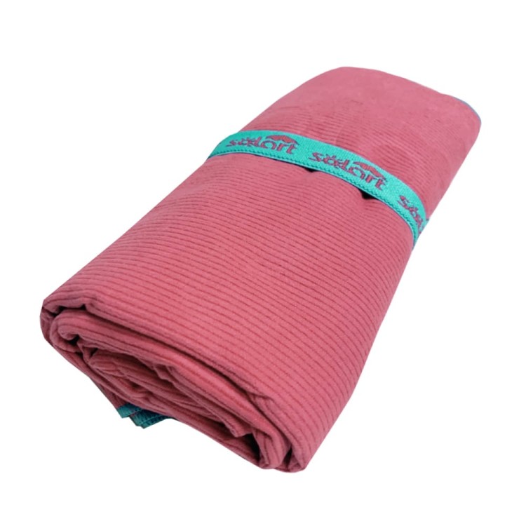 Πετσέτα θαλάσσης microfiber 75x150cm κοτλέ ροζ/πετρολ SOLART