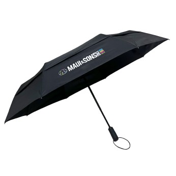 Ομπρέλα βροχής unisex σπαστή 3s αυτόματη R58cm polyester μαύρη MAUI&SONS