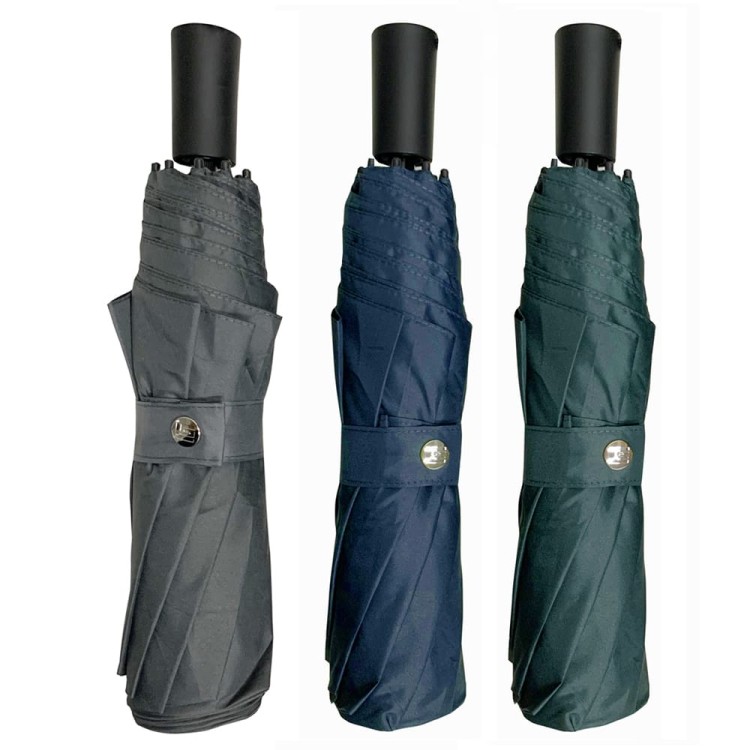 Ομπρέλα βροχής ανδρική σπαστή 3s απλή R75cm polyester μονόχρωμη GUY LAROCHE