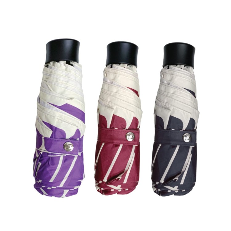 Ομπρέλα βροχής γυναικεία σπαστή 5s απλή R59cm polyester logo print GUY LAROCHE