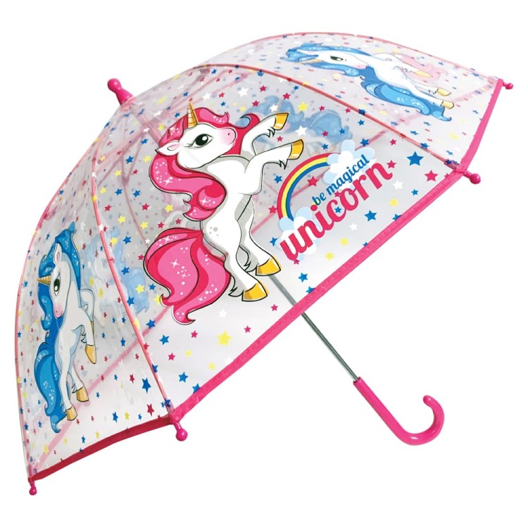 Ομπρέλα βροχής παιδική με μπαστούνι απλή R45cm POE UNICORN
