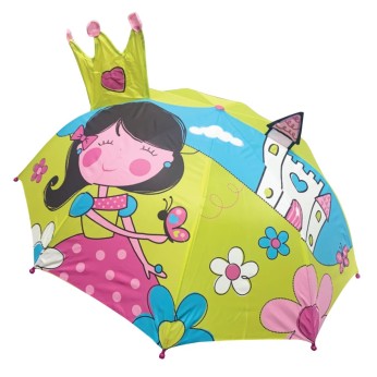 Ομπρέλα βροχής παιδική απλή 3D R45cm polyester ΠΡΙΓΚΙΠΙΣΣΑ