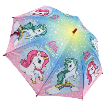 Ομπρέλα βροχής παιδική με μπαστούνι αυτόματη R46cm POE UNICORN