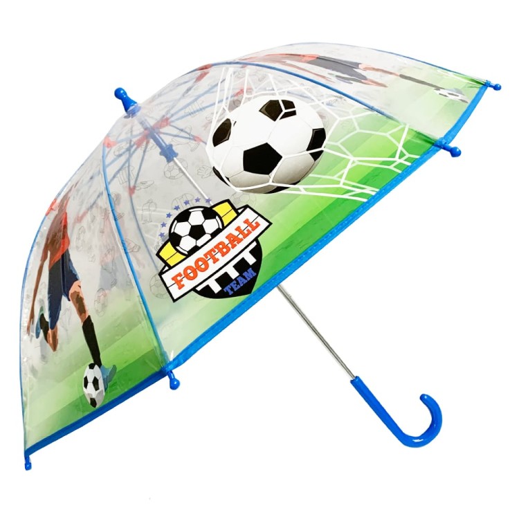 Ομπρέλα βροχής παιδική με μπαστούνι απλή R45cm POE FOOTBALL