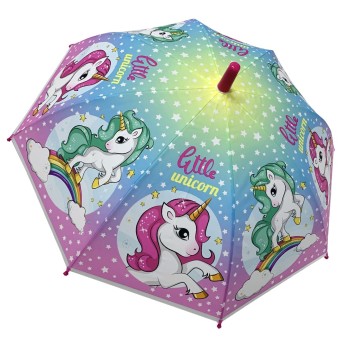 Ομπρέλα βροχής παιδική με μπαστούνι απλή R38cm POE UNICORN