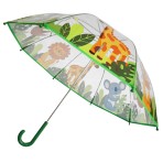 Ομπρέλα βροχής παιδική με μπαστούνι απλή R45cm POE ΖΩΑΚΙΑ