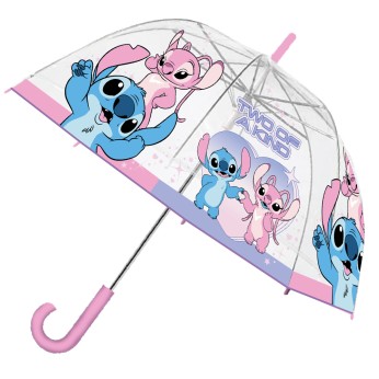 Ομπρέλα βροχής παιδική με μπαστούνι απλή R45cm POE STITCH & ANGEL